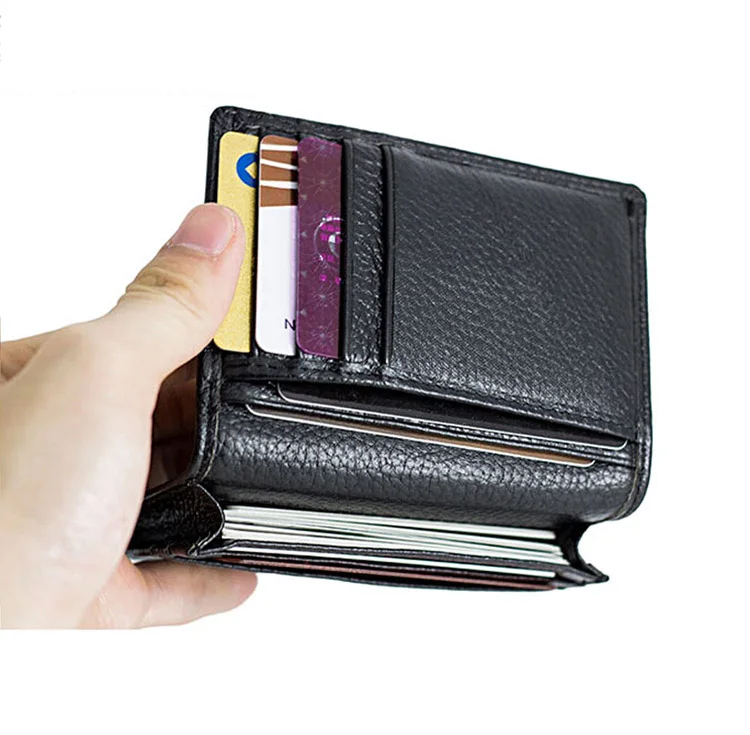 High Quality First Layer Of Cowhide Genuine ID Card Holder Men Credit Card Case Leather Business Card Wallets,JG3169