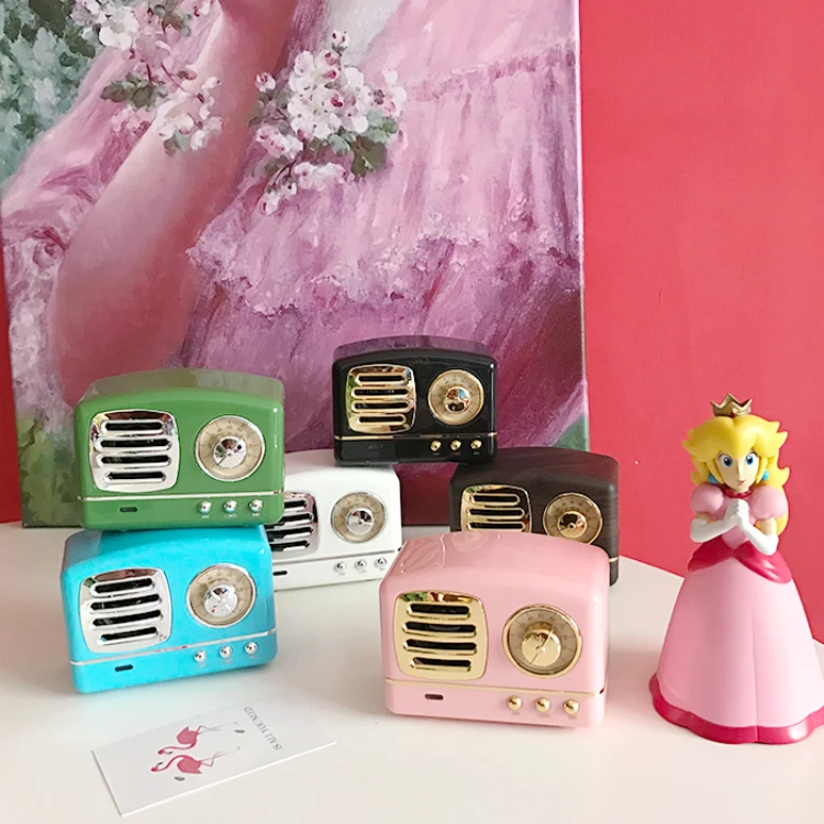

Korean style Audrey Candy colorful Bluetooth Speaker Mini Retro Wireless Music Audio Player Valentine's Day gift for girl
