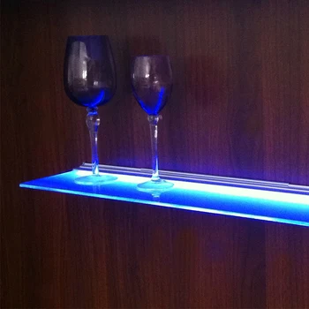 

1pcs X40cm length RGB blue wall shelf SMD led profile light for clip 8mm glass shelf led aluminum glass shelve without glass