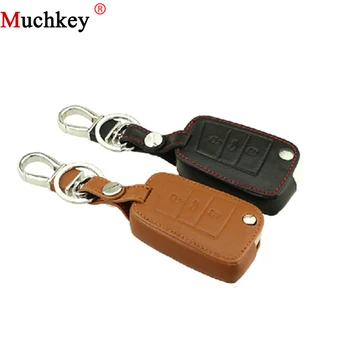 

1 Set High Quality Car Genuine Leather Car Key Cover Leather Key Case For Skoda Octavia A7
