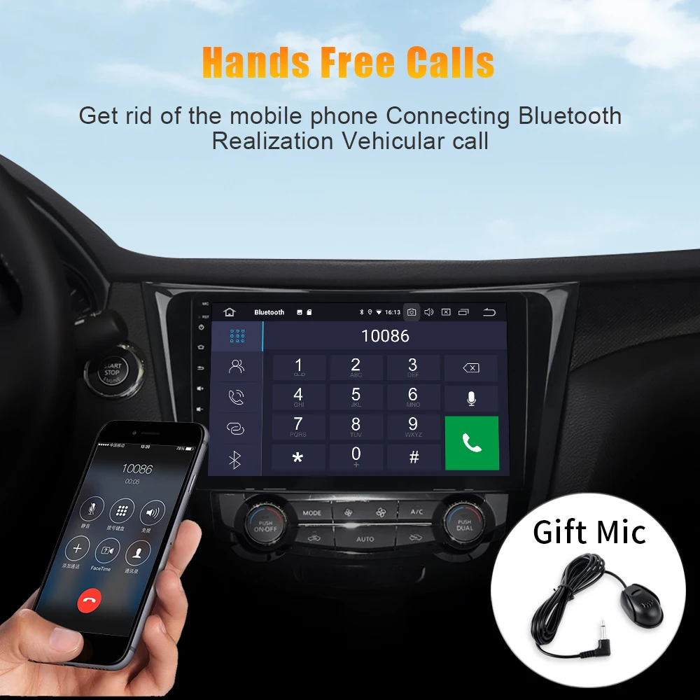 Flash Deal Android 9.0 Car Stereo 10.2" IPS Screen for Nissan X-Trail Qashqai Autoradio 2014 2015 Bluetooth MP3 1 Din GPS Navigation 4