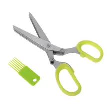 OOTDTY 5 слоев ножницы из нержавеющей стали инструменты пять зеленых лукорезка многофункциональный нож