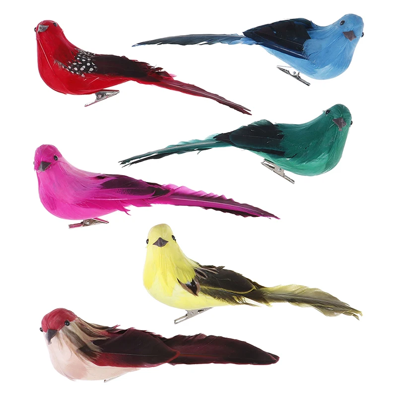 Random Color Artificial Foam Feather Simulation Bird DIY Party Crafts Magnet Decorative Doves | Дом и сад