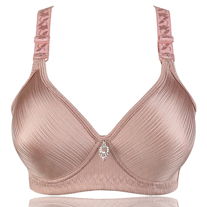 2018 Plus Size Women's Health Sexy Push-Up Bra Wire Free Adjusted Thin B C 3/4 Cup Big Size Bras Female Lingerie 36 38-44 0026