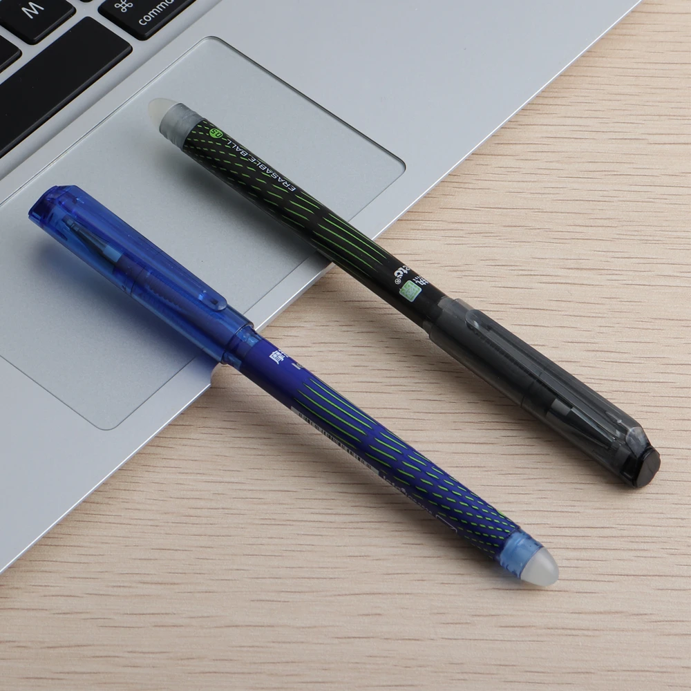 1 шт. стираемая ручка GENKKY, пластиковые Волшебные гелевые ручки для школы, офиса, ластик, цвет чернил, черный, синий, для письма, 0,5 мм, канцелярские принадлежности