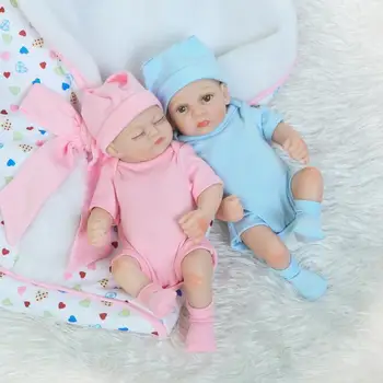 

26cm Silicone mini Reborn Dolls Twin doll adorable Lifelike reborn dolls Fashion Doll New Year Gift photography props