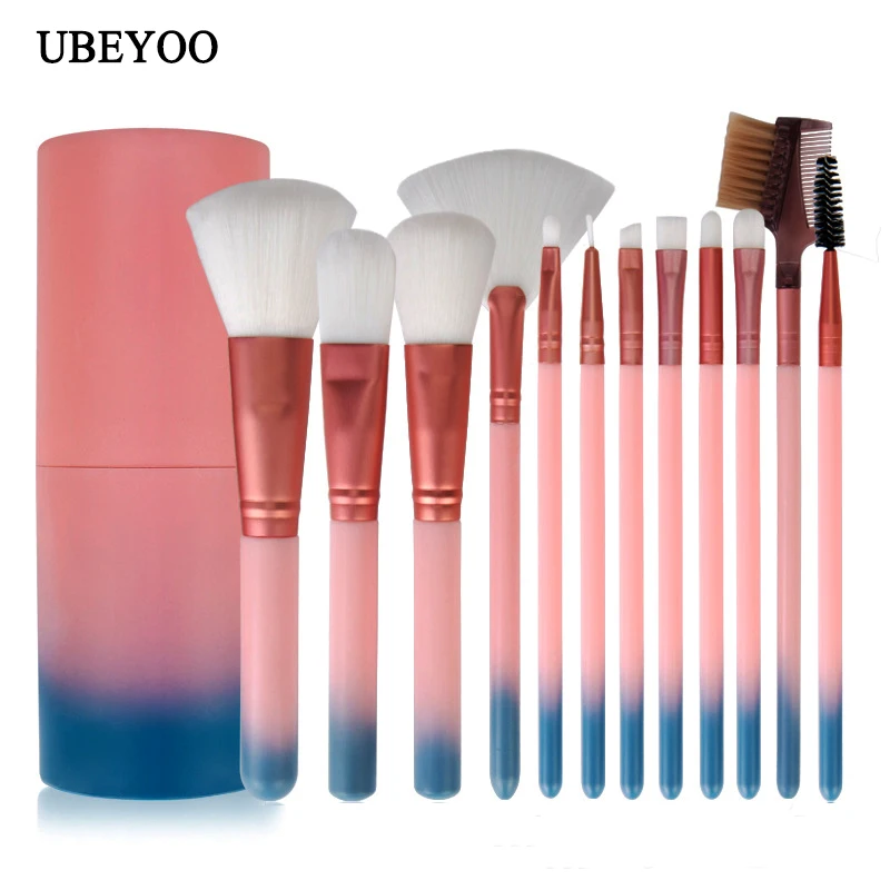 UBEYOO 4 шт косметические кисти градиент цвета розовый порошок основа макияж кисти Pantone набор кистей для макияжа