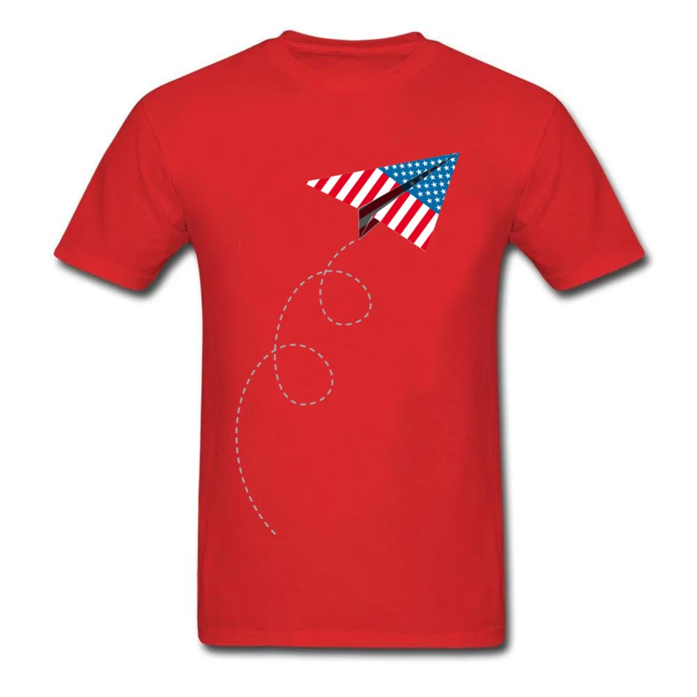 American Plane Autumn 100% Cotton O-Neck Tops Shirt Short Sleeve comfortable Clothing Shirt Prevalent Printed On T-shirts American Plane red