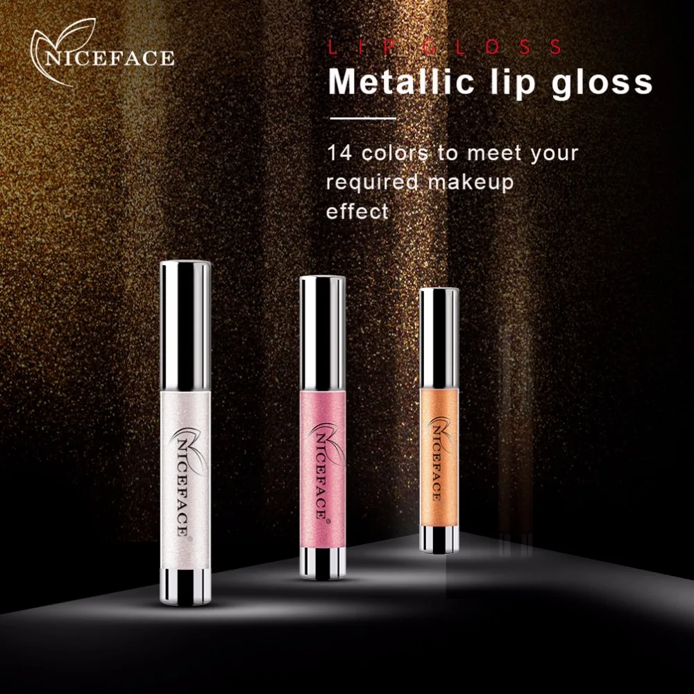 NICEFACE Brand Matte 14 Color Metallic Liquid Lip Gloss Makeup Shimmer Velvet Lipstick Lipgloss Batom Waterproof Long Lasting Kit (6)