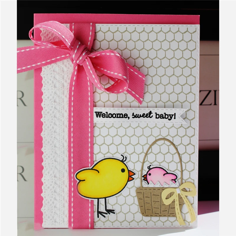 

Naifumodo Cute Little Chickie Metal Cutting Dies with Clear Stamps for Craft Dies Scrapbooking Album Stencil Cutting Dies 2019