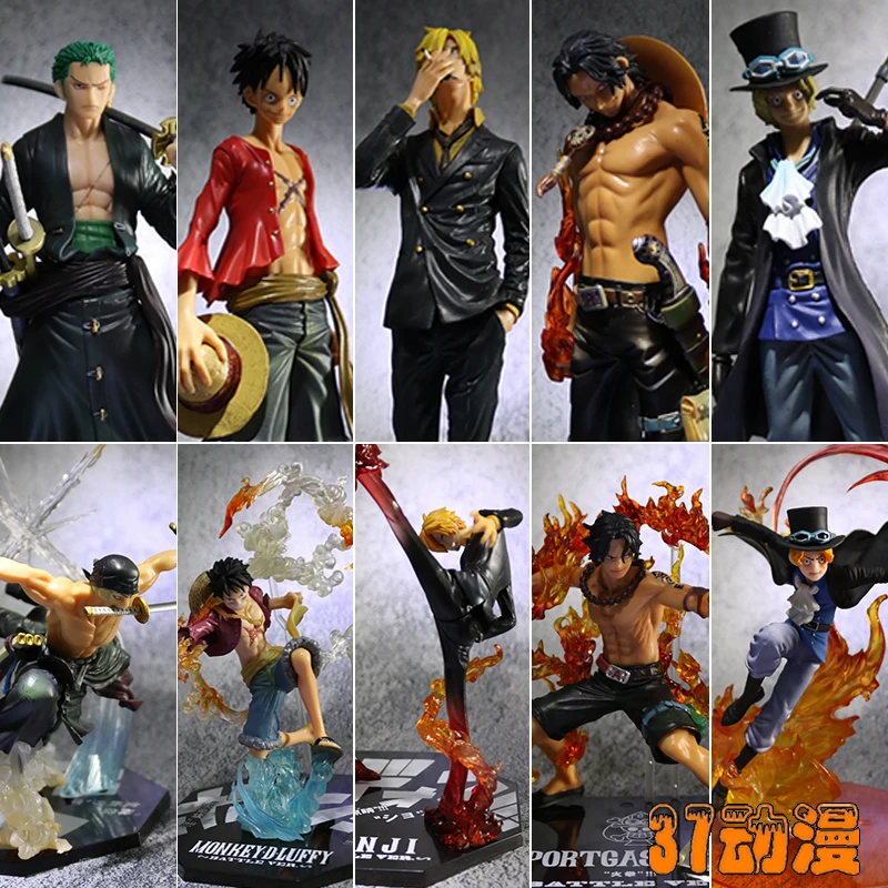 

Anime One Piece Figure 4 Characters The Roronoa Zoro Sanji Ace Luffy Action Figure PVC Collection Model Toys Dolls G W37