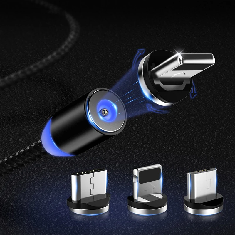 

LED Fast Charging Magnetic Charger Magnet Cable For iPhone Xs Max For Samsung Xiaomi Huawei Android Type C Micro USB Charge Wire