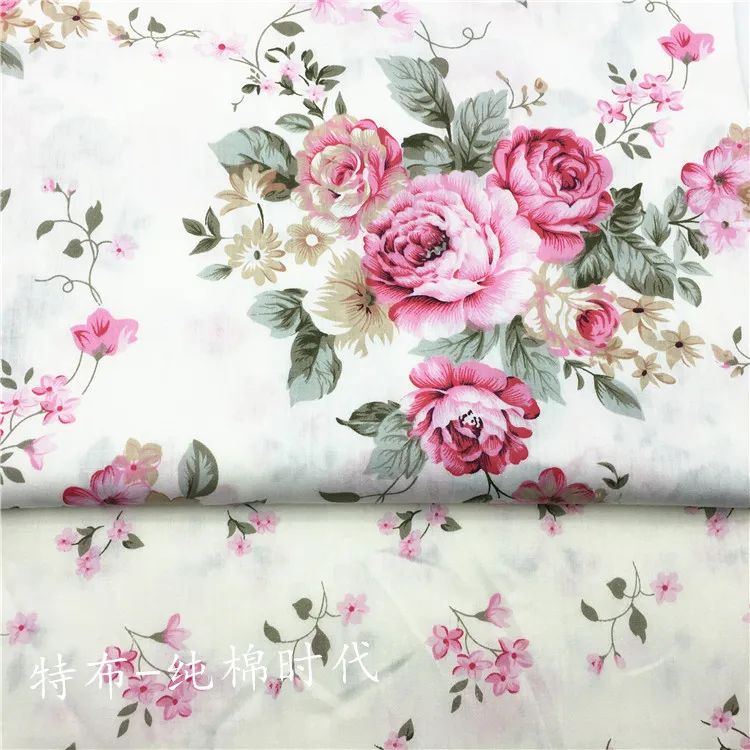 Small Rose Floral 113 100/% Cotton Poplin Fabric