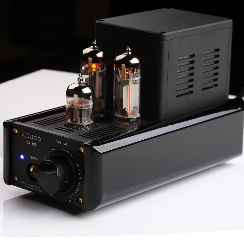 

Amplifiers Original XDUOO TA-03 Headphone Amplifier 24Bit / 192KHz WM8740 USB DAC + 12AU7 Tube amp Decoder Black DC12V Adapter