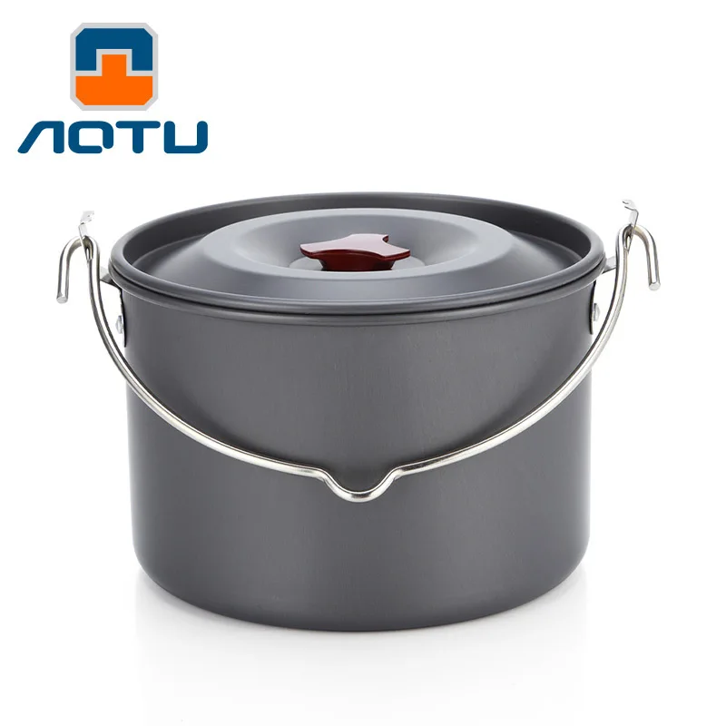 4L ultraligero colgando alúmina olla sartén de Camping al aire libre de aluminio tazón taza para utensilios Camping juego de Picnic