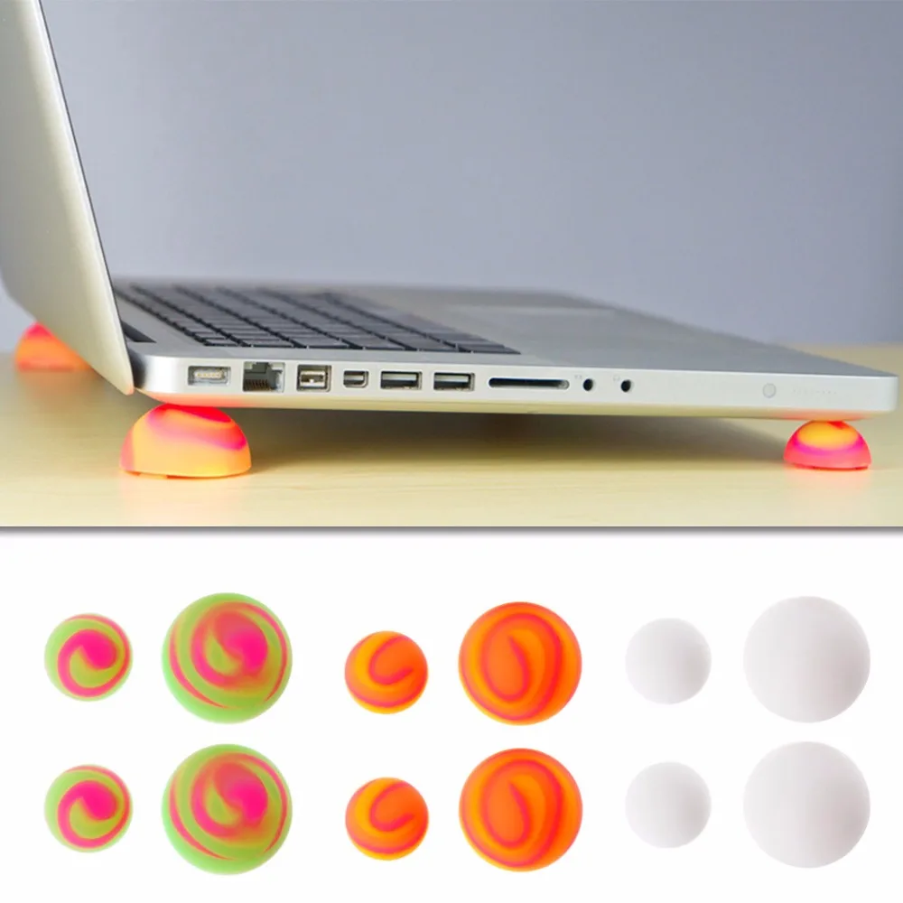 4Pcs/Set Silicone Colors Notebook Laptop Cooling Cooler Stand Ball Feet