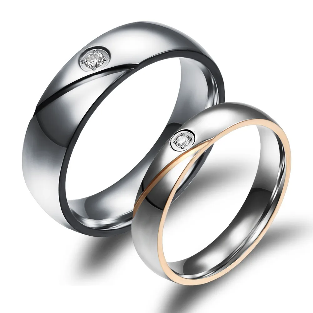Simple Wedding Rings Bands Cical Black Gold Stainless Simple Wedding Rings Bands Cical Black Gold Stainless Steel Cz Diamond Women Men Jewelry 459 In From Accessories On Aliexpress