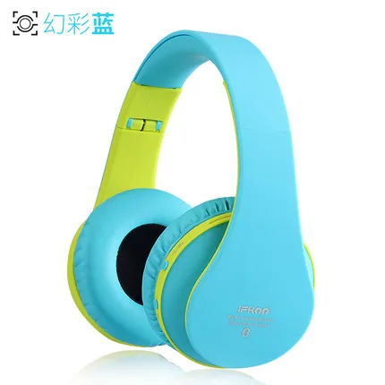 Синий Складные Наушники bluetooth стерео гарнитура bluetooth беспроводные наушники для телефонов музыку для наушников динамик - Цвет: Синий