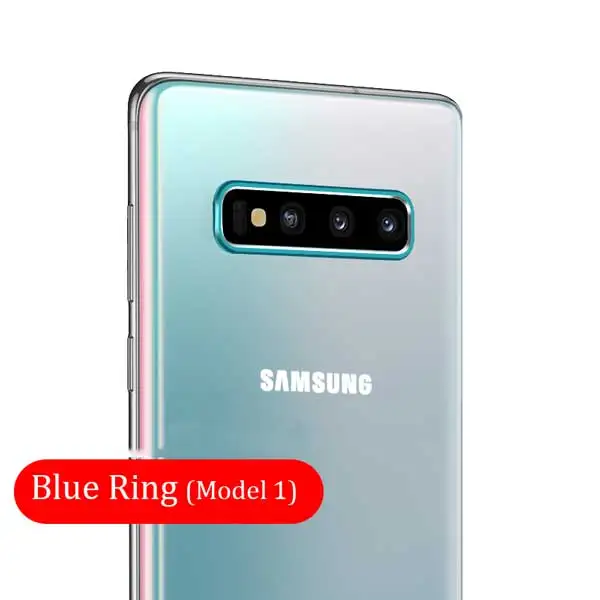 Защитное стекло для камеры для samsung Galaxy S10 Plus S10E Note 10, металлическое закаленное стекло для объектива камеры, защитное кольцо, чехол - Цвет: Blue Ring (Model 1)