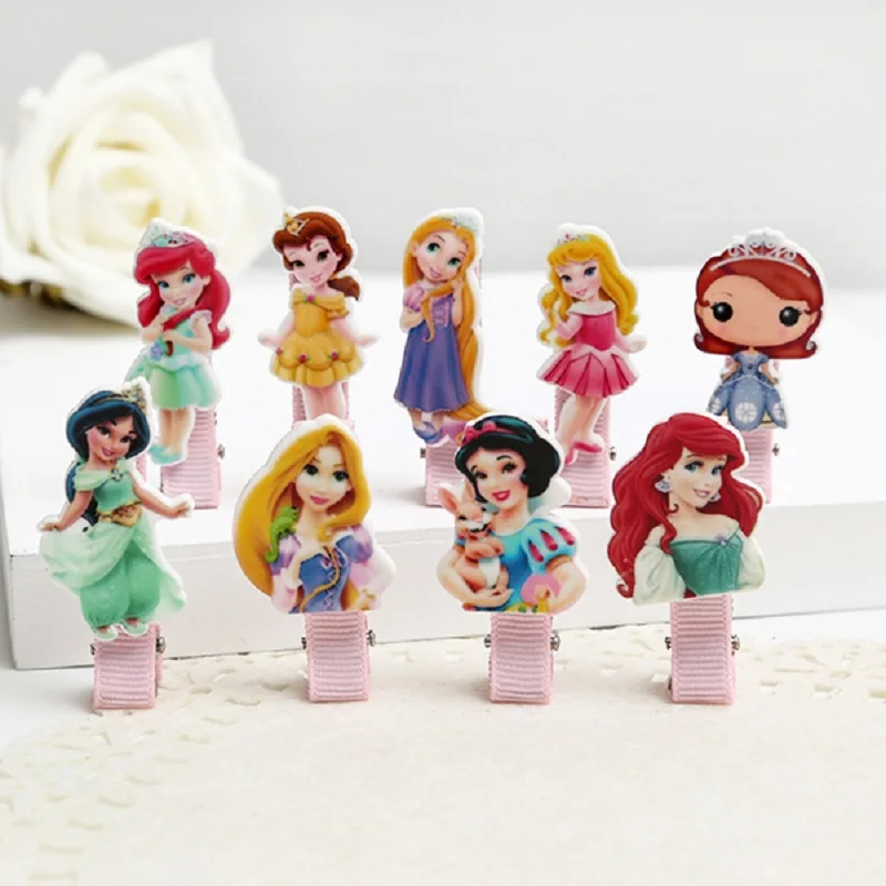 

Disney Princess children's hair accessories toys Baby Q version Disney Princess cartoon baby hairpins streaming clips BB clips