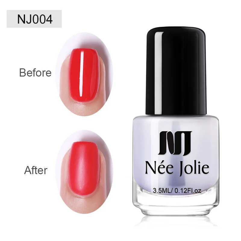 NEE JOLIE 3.5ml Candy Nude Color Nail Polish Fast Dry Semi-transparent Jelly Effect Environmental Nail Varnish - Цвет: Base top oil-04