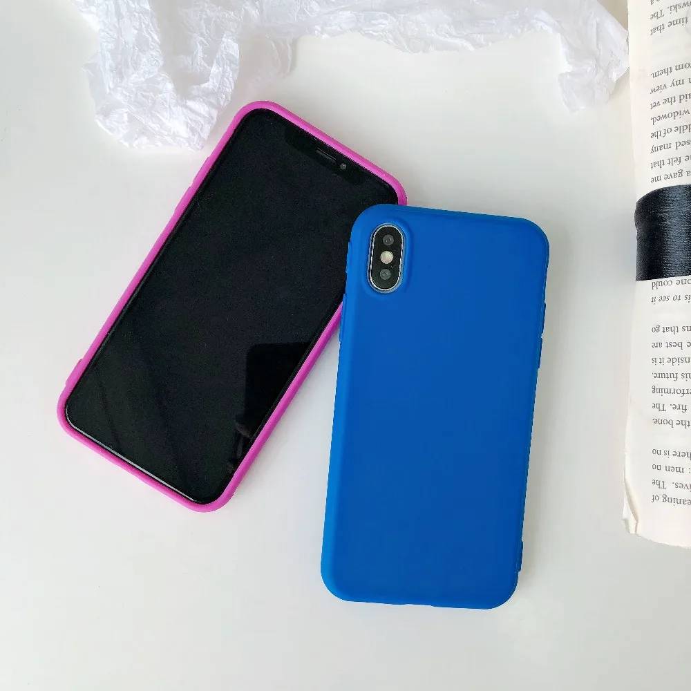 Чехол для телефона ярких цветов для iphone XS, XR, XS, Max, мягкий силиконовый матовый чехол из ТПУ с полным чехол для iphone 5 5S se, 6, 6 S, 7, 8 Plus, X, чехол s