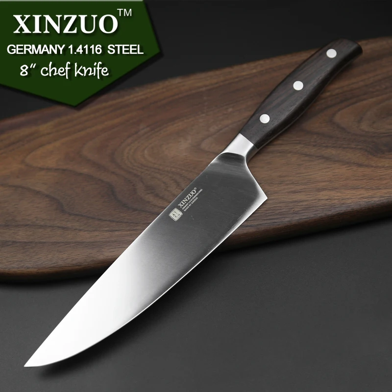 XINZUO 8'' inch Chef Knife GERMAN DIN1.4116 Steel Kitchen Knives Brand Rosewood Handle Cleaver Meat Knife Kitchen Cooking Tools