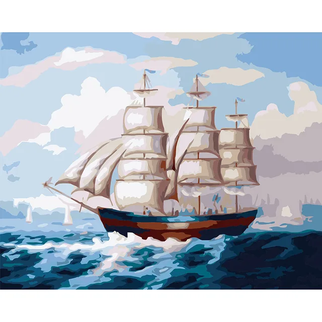imagem abstrata na parede acrílico navios planície presente vela