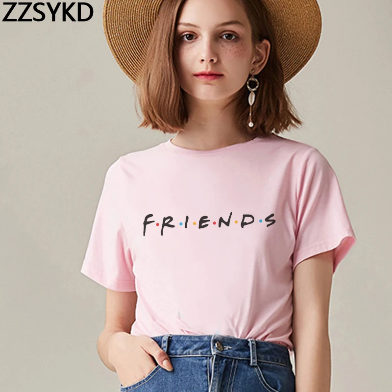 

Friends Tshirt Women Summer Fashion Harajuku Kawaii Letter FRIENDS Printed T-shirt Female Best Friends Tv Tees Shirt Casual Tops