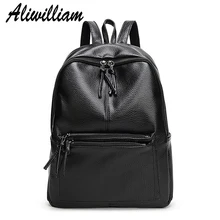 2017 Black Casual Women Backpacks For School Bags Soft Leather Female Travel Backpack For Teenage Girls Rucksacks Bolsas Mochila
