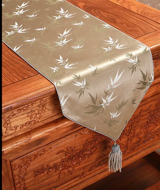 Length Bamboo Pattern Table Runners Elegant Cover Cloth High End Damask Cloth Art Dining Tea Table Cloths Protective Mats Length Bamboo Pattern Table Runners Elegant Cover Cloth High End Damask Cloth Art Dining Tea Table Cloths Protective Mats