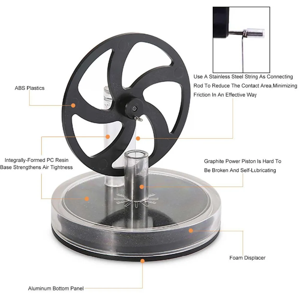 Низкотемпературный Двигатель Стирлинга, креативный двигатель с разницей температуры, образовательная экспериментальная модель, игрушка, кофейная чашка, игрушки