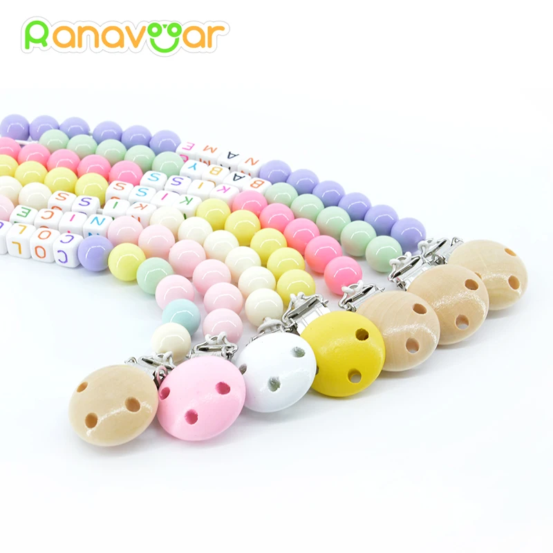10 Pcs Baby Pacifier /& Soother Clips Natural Wooden 3 Holes Teat Clips