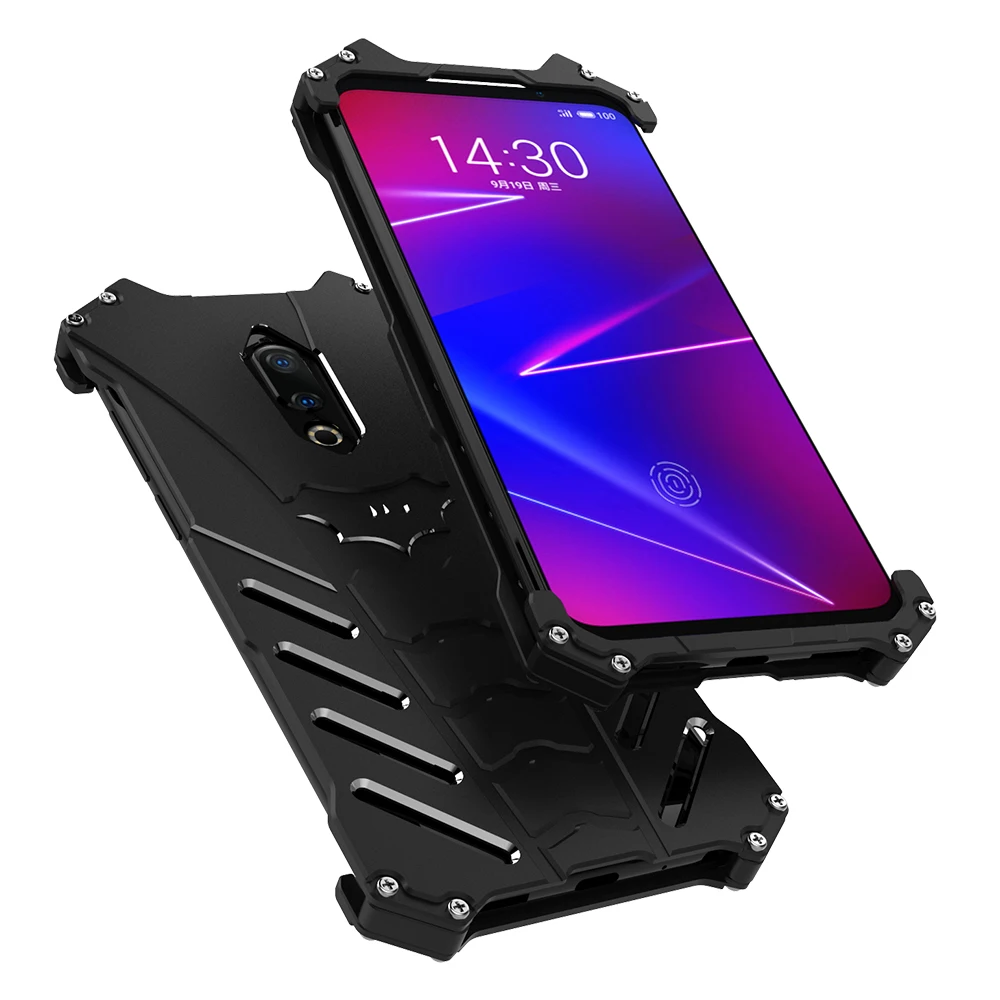 

R-JUST Batman Armor Heavy Dust Rugged Outdoor Metal Aluminum Shockproof Powerful Kickstand Cover Case For Meizu 16 16th Plus 16X