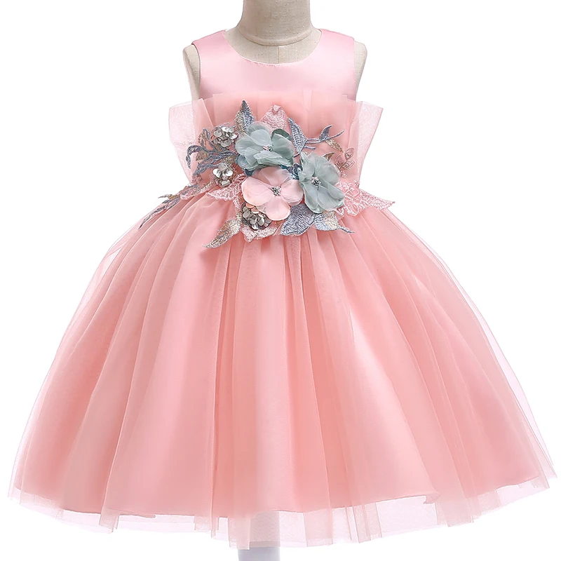 Kids Lace Flower Dresses for Girls Christmas New Years Dress Princess Brithday Wedding Party