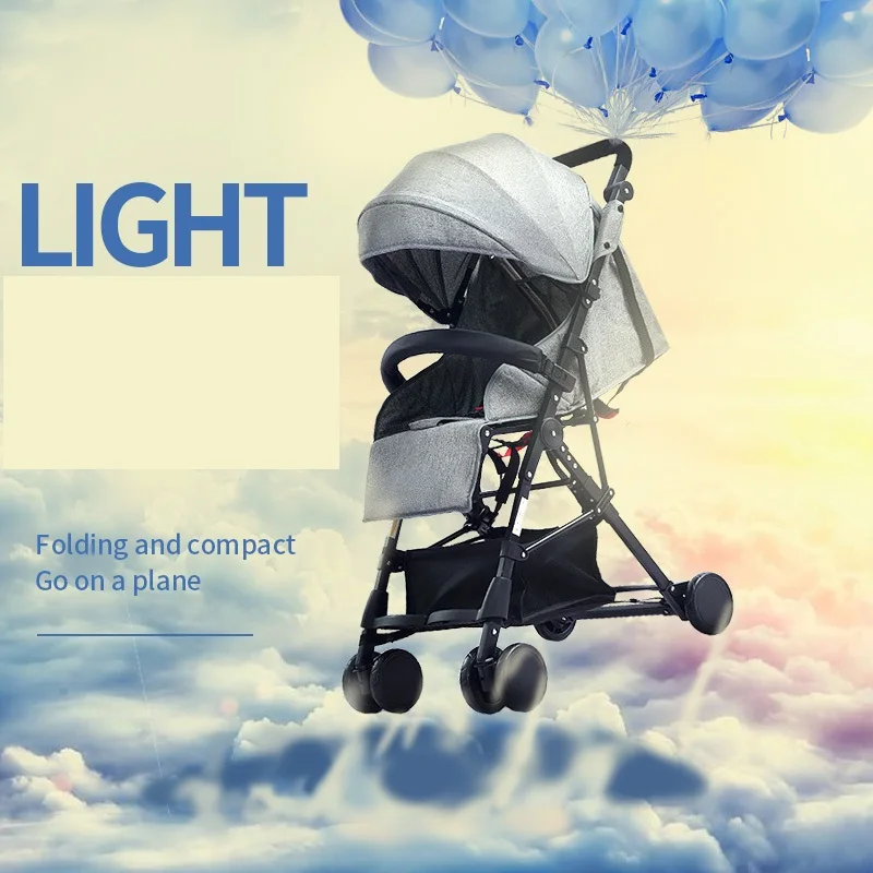 

Baby stroller Widening and Lengthening of High Landscape Reclining folding stroller Four Seasons General
