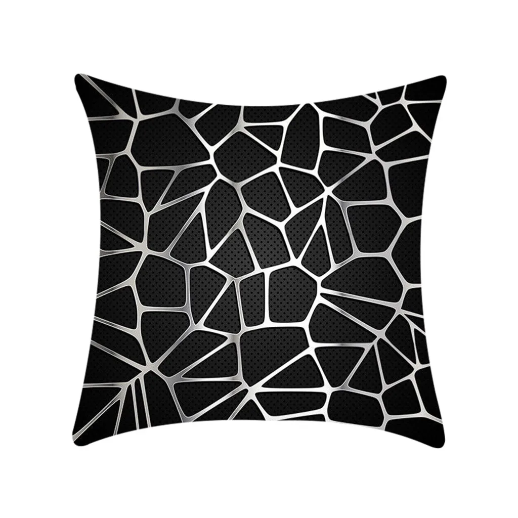 45 см* 45 см Черный и белый геометрический декоративная подушка чехол s полиэстер Подушка Чехол рисунок, рисунок в полоску, геометрический рисунок, рисунок с Подушка Чехол L0724 - Цвет: K