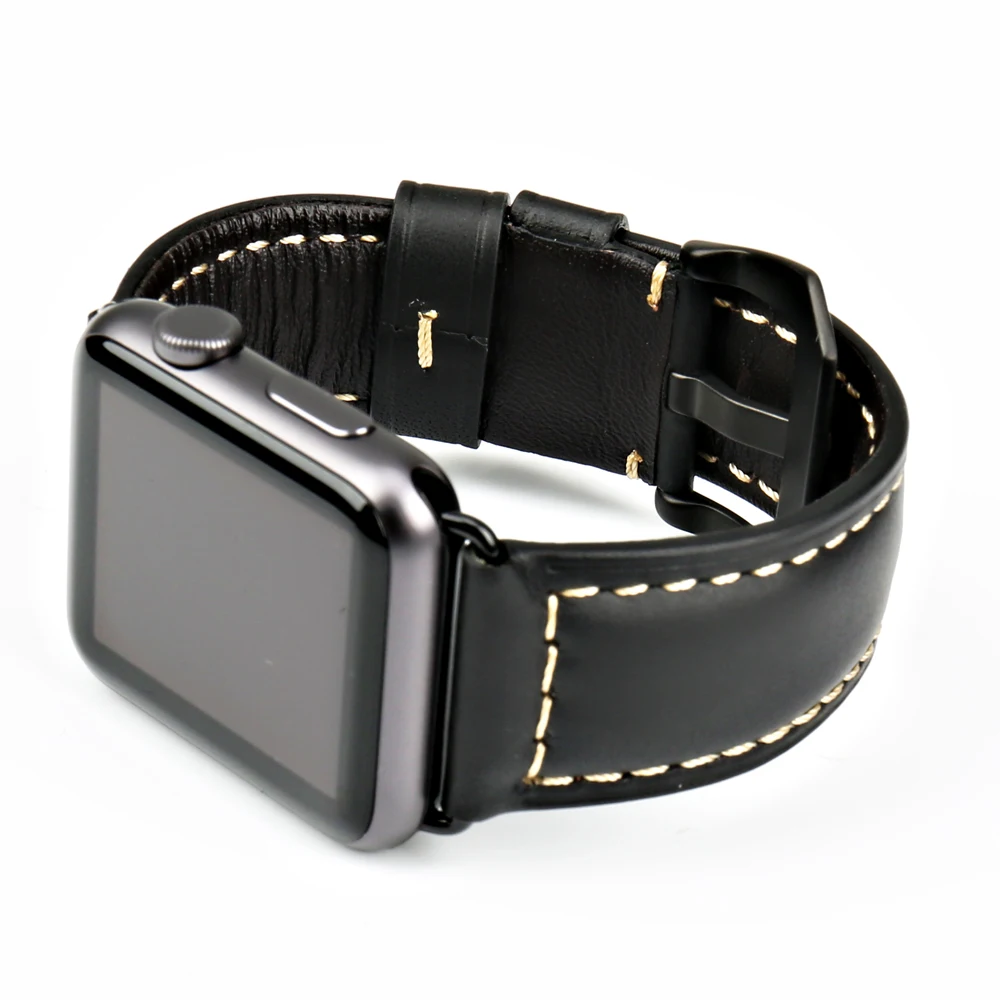 Ремешок для часов MAIKES винтажный кожаный ремешок iwatch 44 мм 40 42 38 серия 4 3 2 1|leather