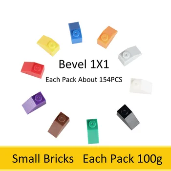 

Bevel 1X1 Bulk Small Bricks 1Pack About 154PCS DIY Creative Self Locking Building Blocks Toys For Child Compatible With Legoed