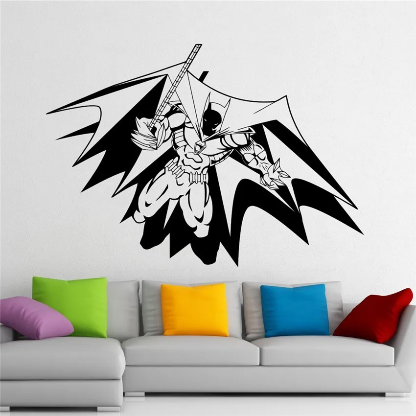 Batman Wall Decal Dark Knight Superhero Vinyl Sticker Wall Decor