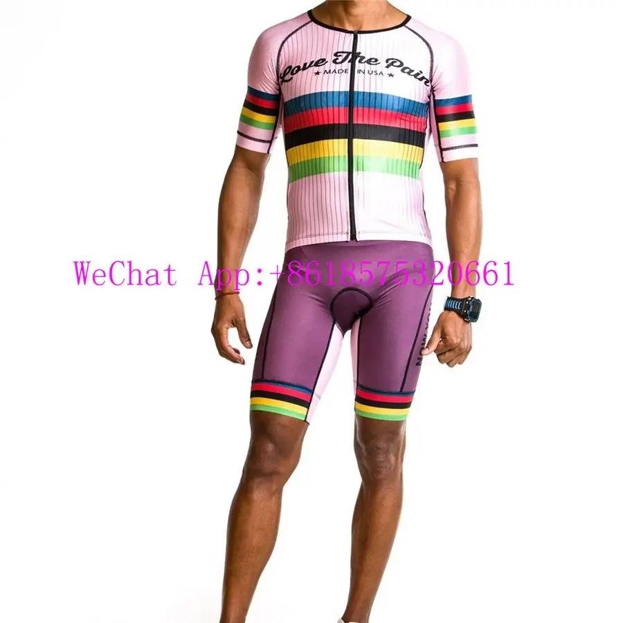 Мужчины любят боль pro Тур КОМАНДА триатлон Высокое качество aero Radfahren Kleidung Велоспорт Джерси Набор roupa ciclismo - Цвет: 7