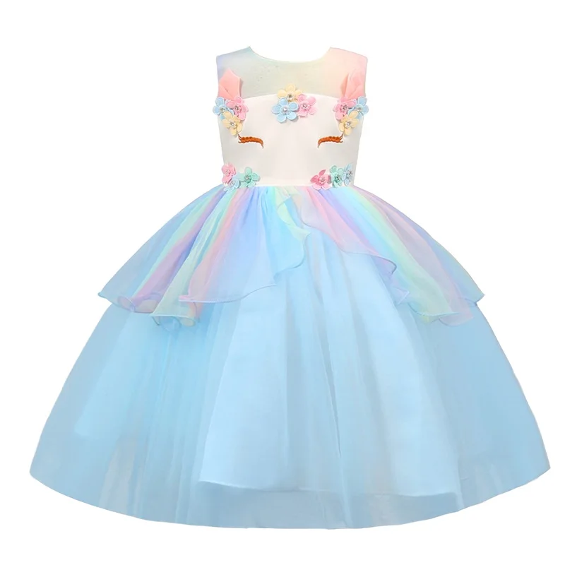 Unicorn Party Dress Kids Dresses For Girls Summer Clothes Birthday Tutu Girl Children Elegant Princess | Детская одежда и обувь