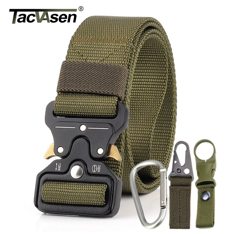 

TACVASEN Army Tactical Belt Military Nylon Belts Men Metal Automatic Buckle Quick Release Security Waistband Molle Equipment