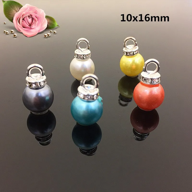100 шт. со стразами Цвет Перл Шарм Bijoux для Для женщин делая Цепочки и ожерелья Браслет мешочек для сережек Одежда Diy Модные украшения изделий