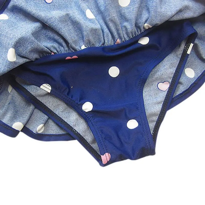 Bathing Children's Swimsuit Girl Dots Clothes Swimwear Printed One-piece Girls Headband Beach Baby Swimwear For Baby