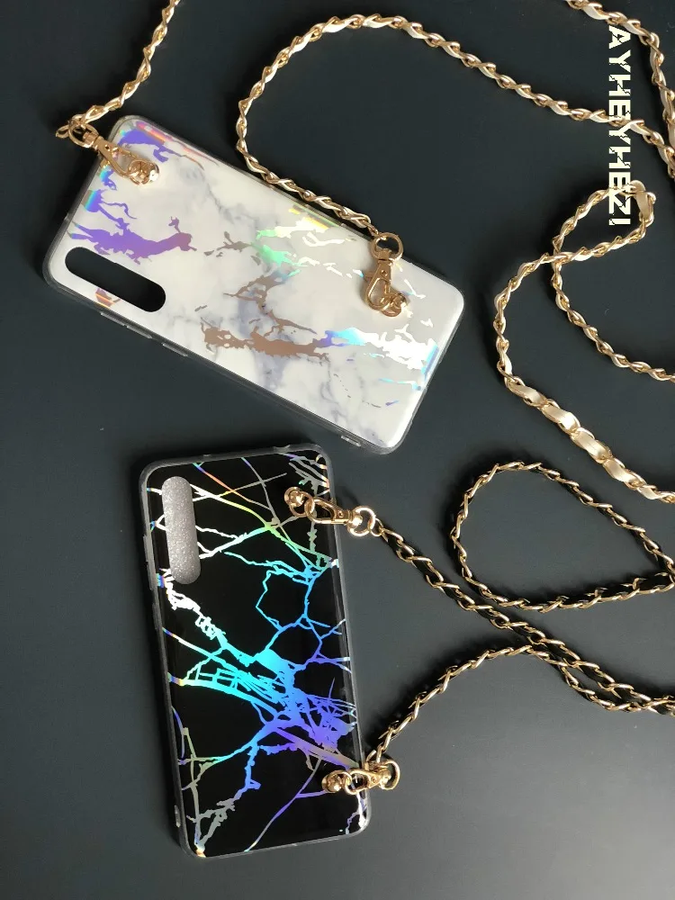 10 шт. Гранит Мрамор Crossbody сотовый телефон чехол с длинной цепи для Huawei P20 Pro P20 Lite Nova3 Honor 10 Чехол