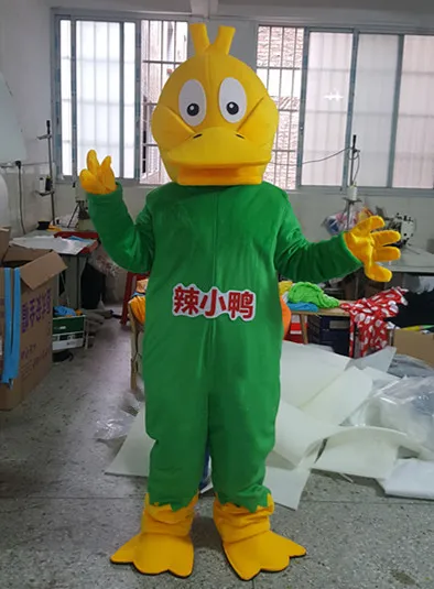 Advertising Big Yellow Duck Mascot Costume Cartoon Animals Adult Fancy dress @