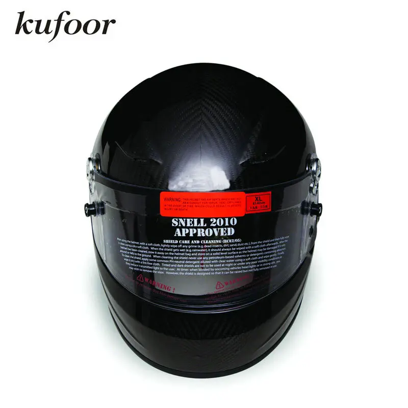 FIA 8858 2010 Homologation Full Face Glossy Black Carbon Fiber Auto
