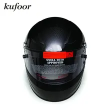 FIA 8858-2010 Homologation Full Face Glossy Black Carbon Fiber Auto Racing Helmet/Motorcycle Racing Helmet