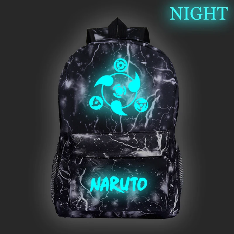 Горячая Шаринган Наруто светящийся рюкзак мода шаблон путешествия рюкзак студентов мальчиков девочек школьная сумка подростков мужчин ранец - Цвет: 19